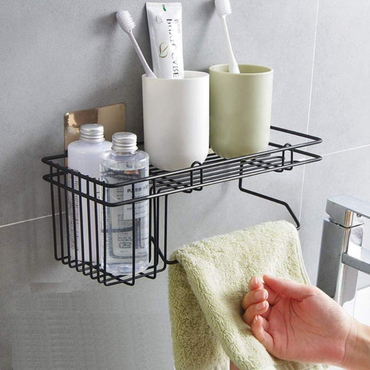 Dream Enterprises 1Pcs Punch-Free Storage Rack Wall Shelf Bathroom Accessories Rack
