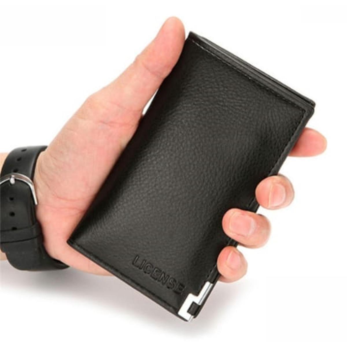 Stylish long PU leather mobile wallet for men with zip