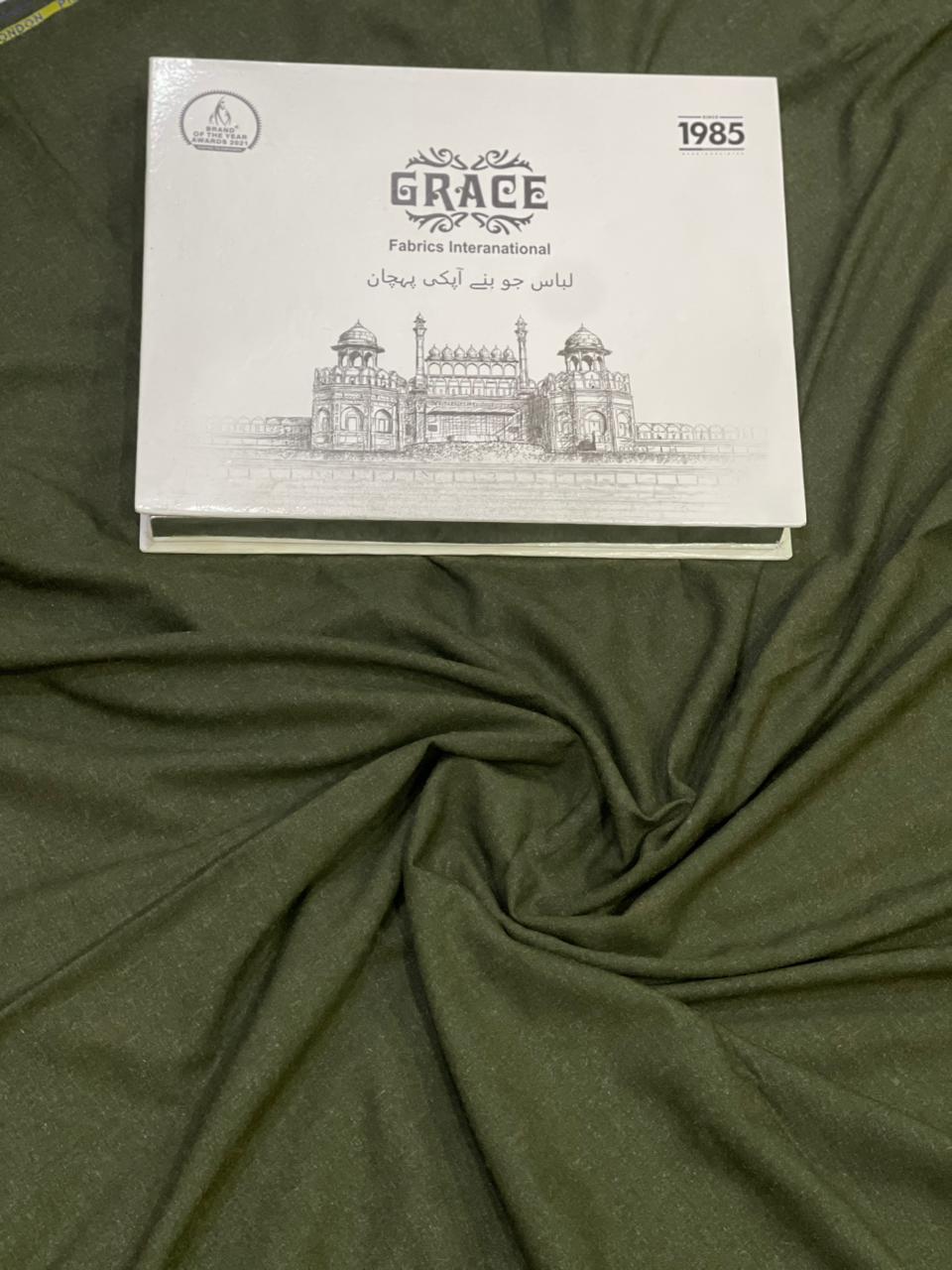 Premium Pashmina Wool Dress( Olive Green)