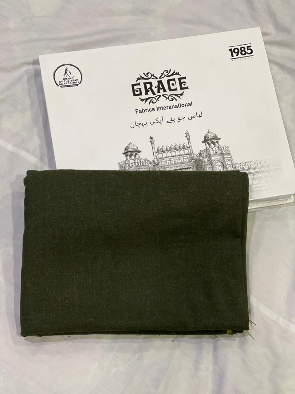 Premium Pashmina Wool Dress( Olive Green)